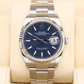 Rolex Datejust 36 Blue Motif Dial Oyster 126234 Fluted Bezel