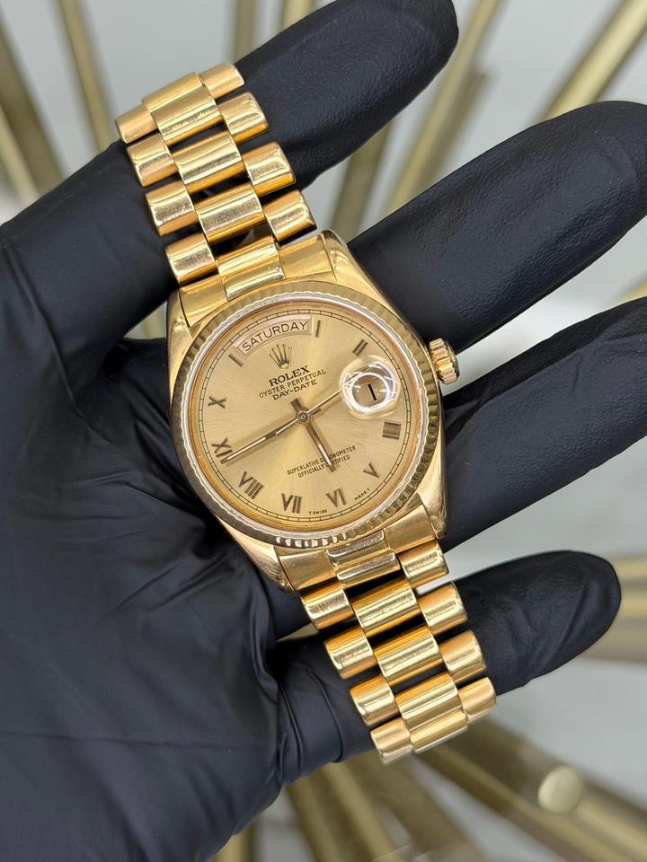 Rolex Day-Date 36 18038 Champagne Roman Dial President