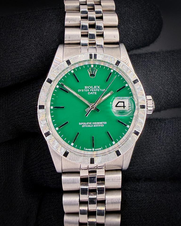 Rolex Oyster Perpetual Date 1501 1972 Custom Green Dial