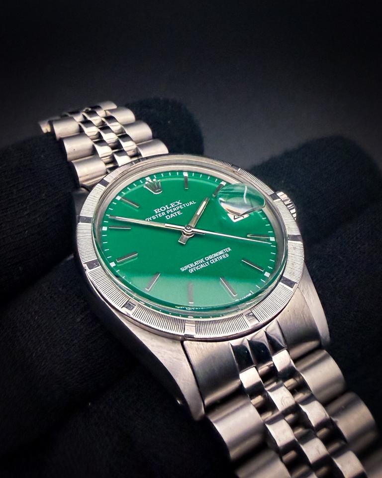 Rolex Oyster Perpetual Date 1501 1972 Custom Green Dial
