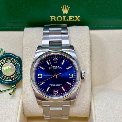 Rolex Oyster Perpetual 36 116000 Blue Dial Box and Papers